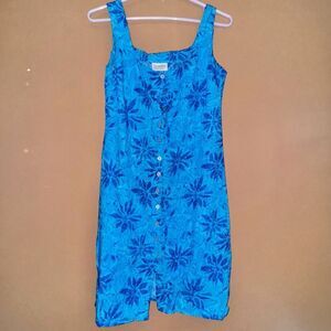 Canda Women's Blue Floral Romper Dress - Size Medium